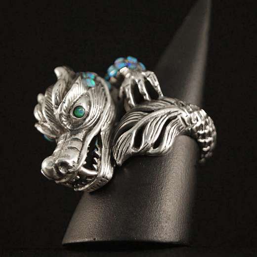 Drachenring mit Email