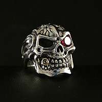 Tiki Skull Ring mit Zigarre und Zirkonia