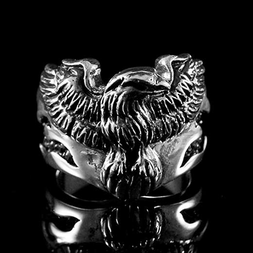 Bikerschmuck Ring mit Adler aus Ag 925 Sterlingsilber