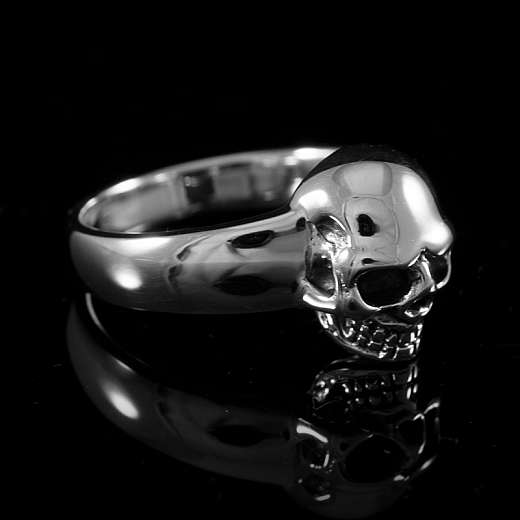 Kleiner zierlicher Biker Schmuck Totenkopf Ring