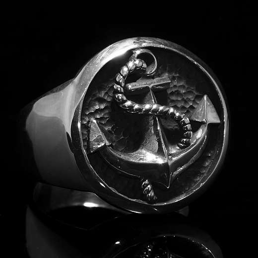 Ring mit Anker aus Ag 935er Silber, (Bootsmann big)