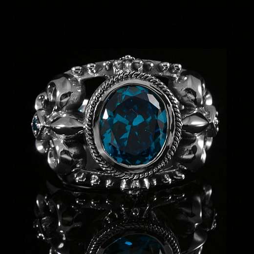 Lilien Ring aus 925er Silber mit schönem Zirkonia Stein