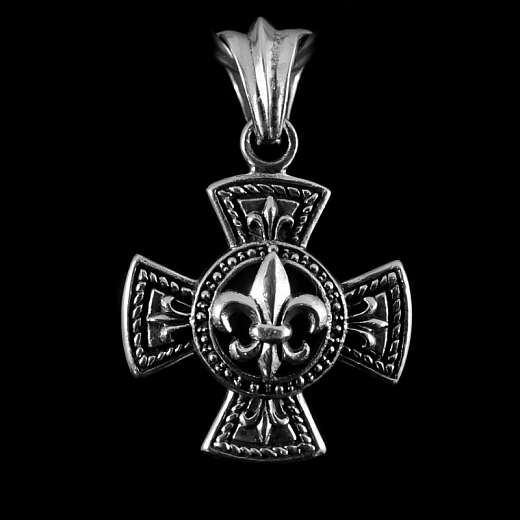 Mittelalter Schmuck Kreuz Anhnger mit Fleur de Lys