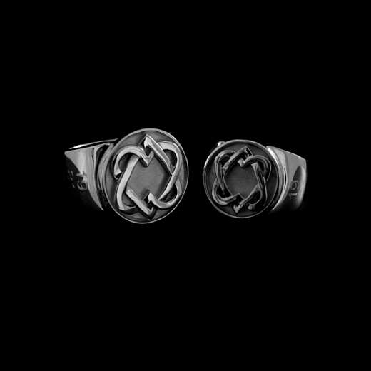 Paar Eheringe aus 935er Silber mit Herz Symbol und Gravur