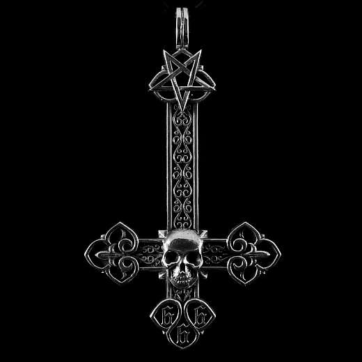 Totenkopf Anhnger mit Pentagram