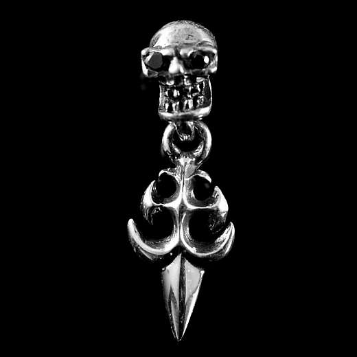 Ohrstecker Silber Skull mit Kinnschmuck