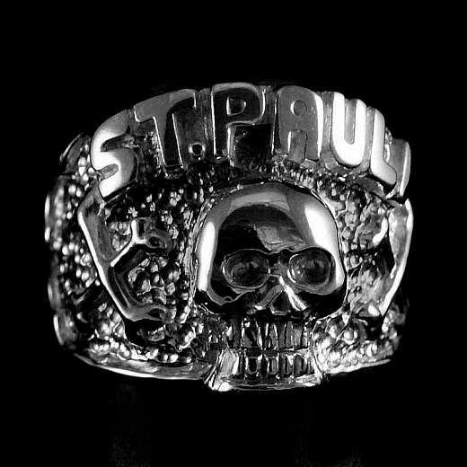 Ring Totenkopf St. Pauli aus Silber