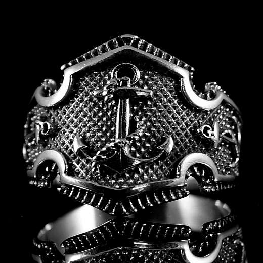 Maritimer Anker Ring aus Silber