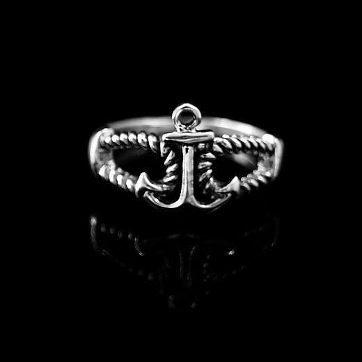 Zierlicher Anker Ring mit Tauschleife