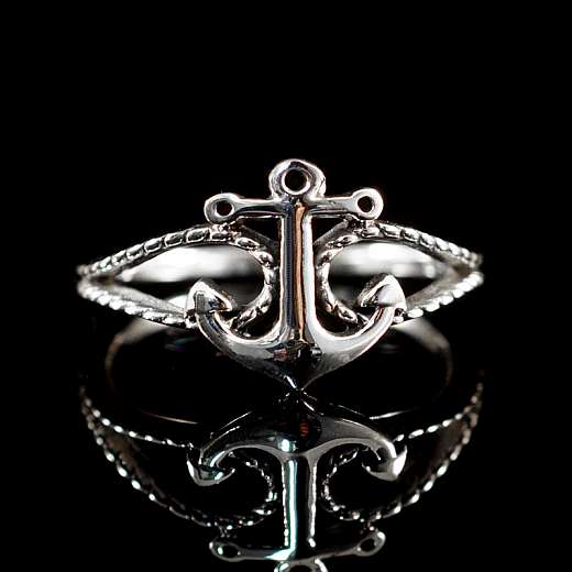 Zierlicher Anker Ring mit Tau