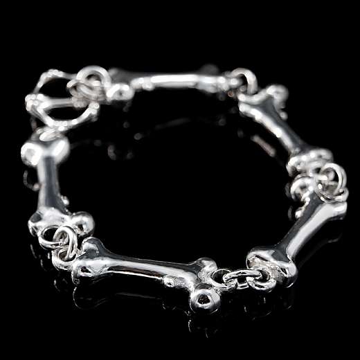 Armband aus Silber mit Knochen Elementen, Bones