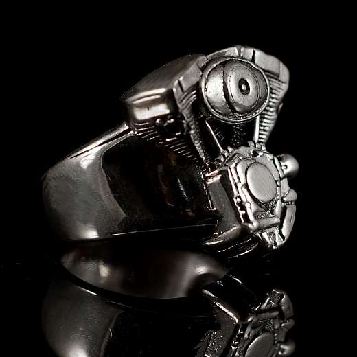 Biker Schmuck Ring mit Motor