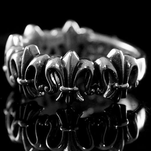 Biker Schmuck, einreihiger Fleur de Lis Ring