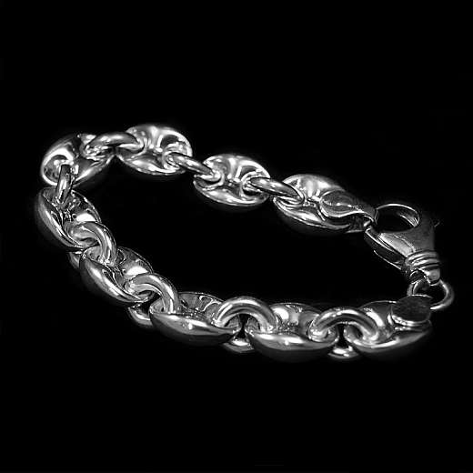 Massives Bohnen Armband 16,5 mm