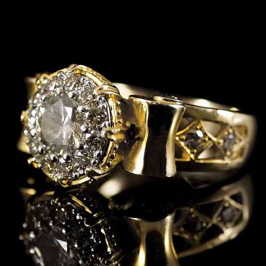 Hochzeitsring, Eheringe, Trauringe in Gelbgold mit Diamanten