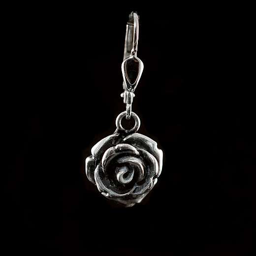 Ohrring, Ohrhnger Rose aus Silber