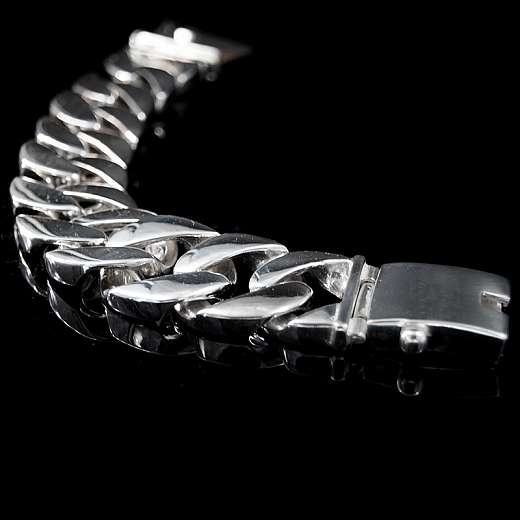 Panzerarmband 25mm breit aus 935er Silber Massiv