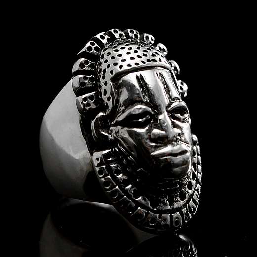 Ring afrikanische Maske aus Silber