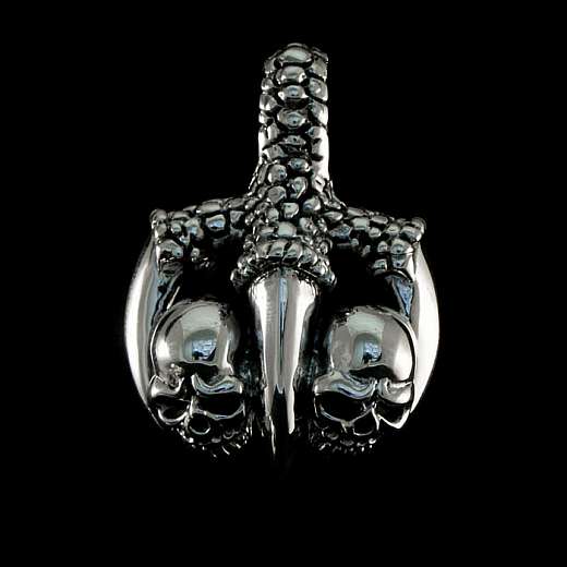 Anhnger Silber Kralle mit Skulls
