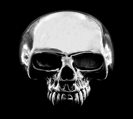 Skull Ring `Rockgitarrist`aus 925er Sterlingsilber
