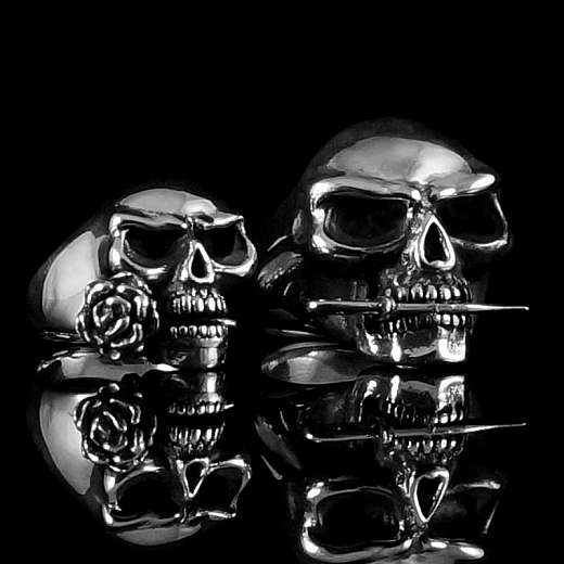 Totenkopfringe Sonderanfertigung 935er Silber