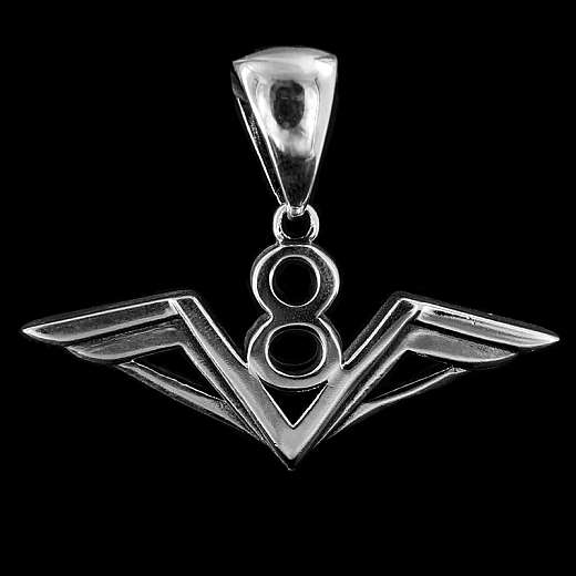 V8 Motor Anhnger aus Sterling Silber