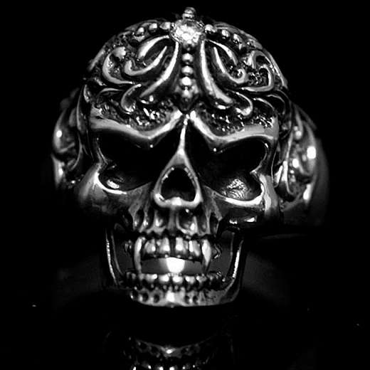 Vampir Totenkopf Biker Ring