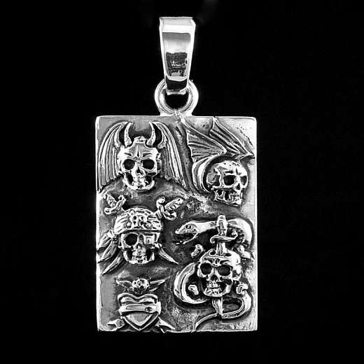 Bikerschmuck Anhnger aus massivem 935er Silber