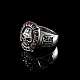 Siegelring Totenkopf 13 mit pinken Zirkonia Steinen