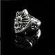 Totenkopf Ring mit Schild aus Silber