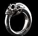 Totenkopf Ring Schwanzbeier aus 935er Silber