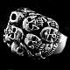 Bikerschmuck Totenkopfring mit vielen Skulls aus Silber