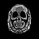 Totenkopf Skelettring aus Silber