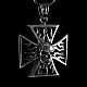 Flammendes Kreuz Anhnger mit Skull Silber