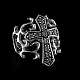 Ring Templerkreuz mit Zirkonia und Ornamenten