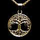 Lebensbaum als Anhnger mit Zopfkette aus Gold