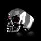 Totenkopf Biker Ring Silber mit Ornamentaugen