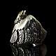 Adler Bikerschmuck Ring Silber mit Kopf aus Messing