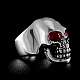 Totenkopf Biker Ring Silber mit Ornamentaugen