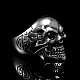 Bikerschmuck Totenkopf Ring mit Zirkonia und Muster