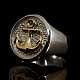 Schwere Eheringe mit Anker aus Gold