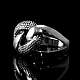 Ring Panzerkette mit Granalien, Bikerschmuck