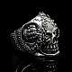 Skullring mit 2 Kronen und Zirkonia Auge