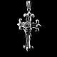 Anhnger Totenkopf mit Kreuz und Zirkonia Steinen.