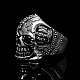 Skullring mit 2 Kronen und Zirkonia Auge