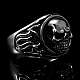 Totenkopf Ring mit Flammen, Bikerschmuck