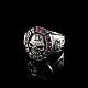 Siegelring Totenkopf 13 mit pinken Zirkonia Steinen