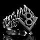 V8 Ring mit Flammen aus Silber