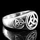 Wikingerschmuck, Triqueta Siegelring Silber