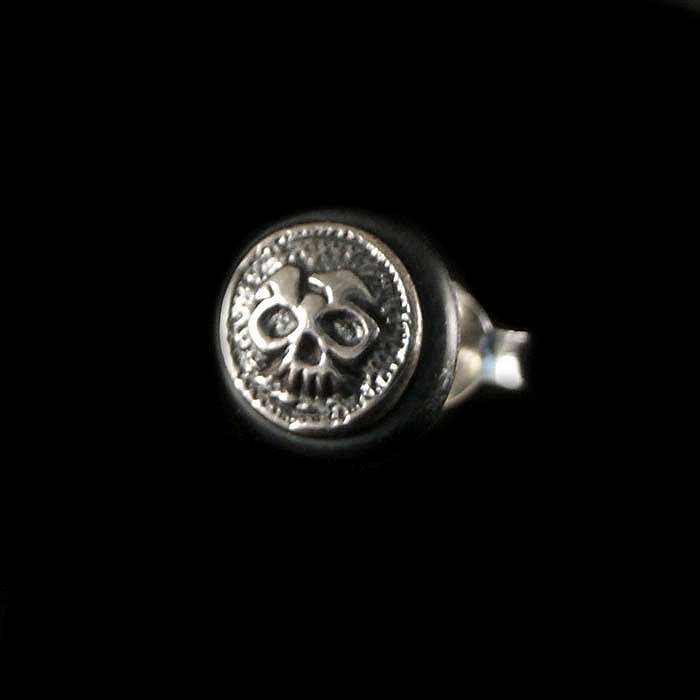 Ohrstecker rund mit Skull